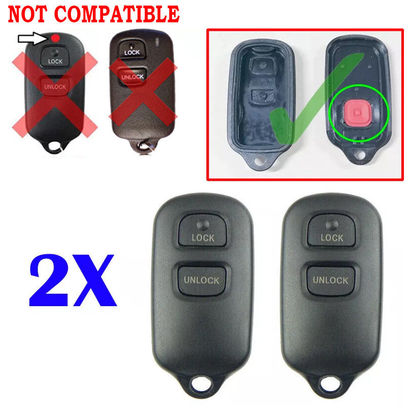 2Pcs Key Fob Shell Case for Toyota Highlander 2001 2002 2003 2004 2005 2006 2007 Q