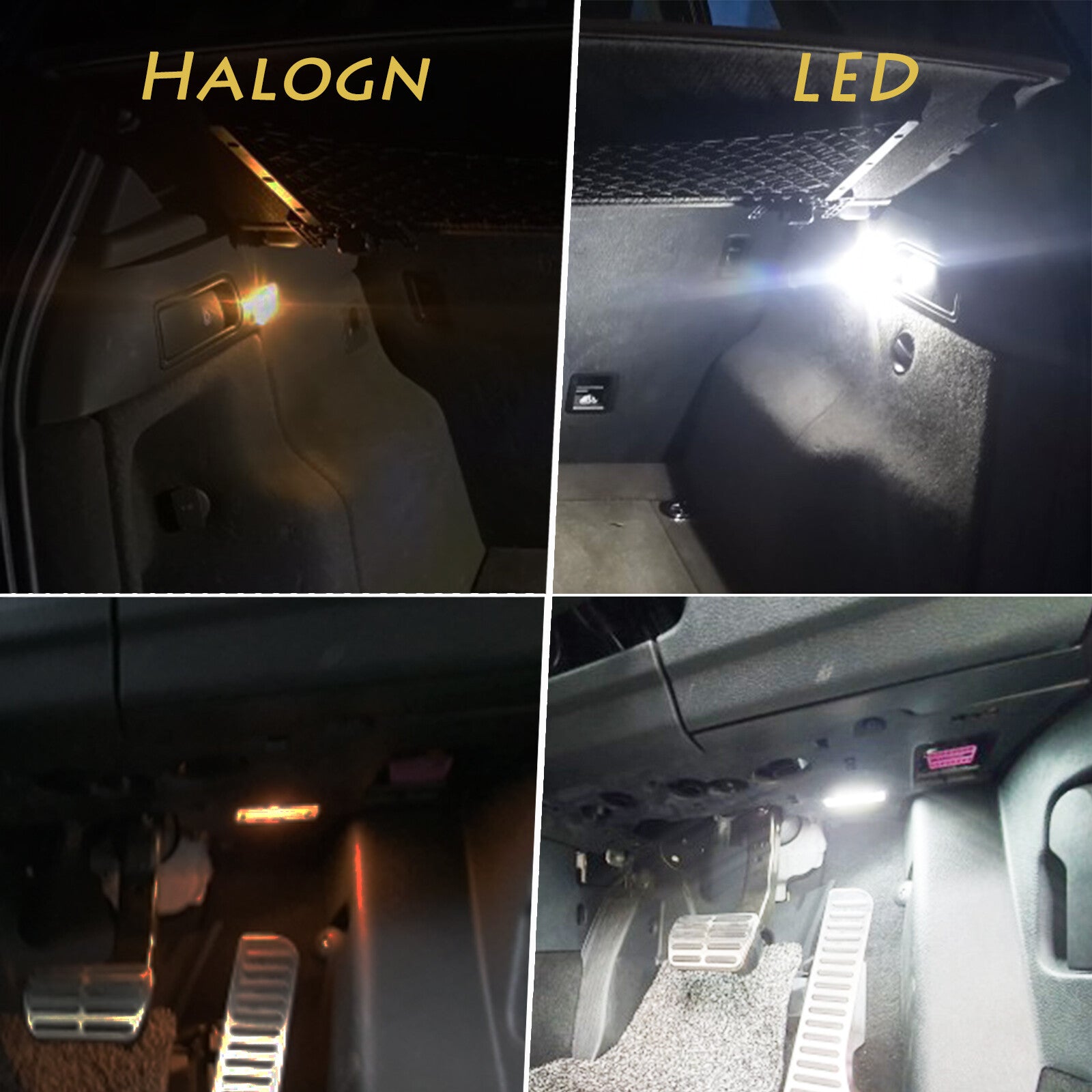 2x for VW Footwell Lighting White LED for Golf 5, 6 for Passat Touareg CaddyJetta for Tiguan Q