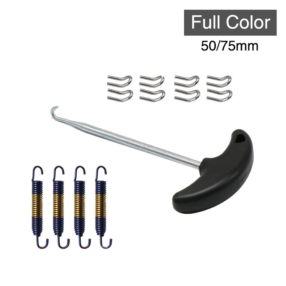 Exhaust Pipe Muffler Mounting Springs Hooks Set Link Stainless Steel Full Color