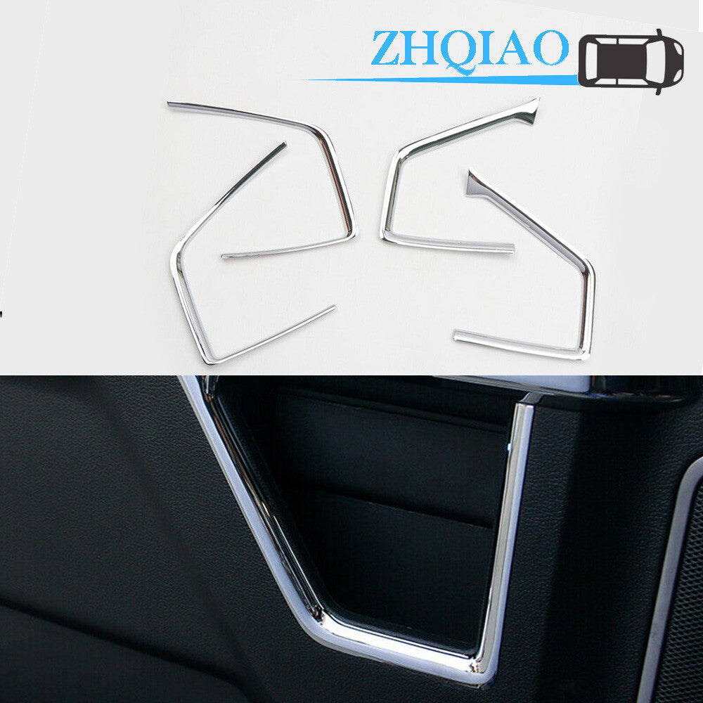 ABS Chrome Inner Front + Rear Door U Shape Cover Trim Kit for Ford F150 15-19