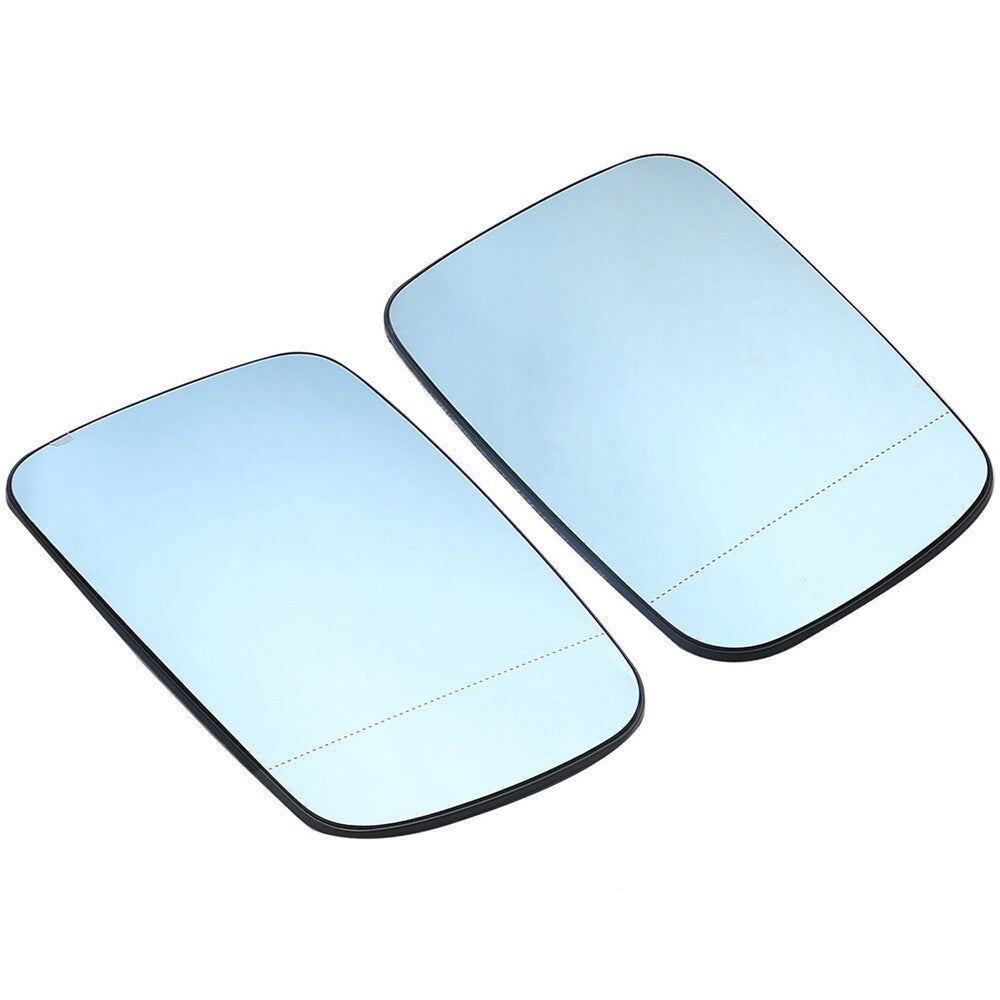 Left and Right Front Door Mirror Glass Heated for BMW E46 Coupe Cabrio Blue