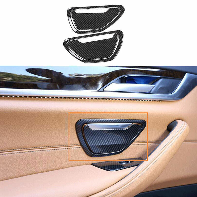 4P Carbon Fiber Look Rear Cigarette Lighter Frame Trim for BMW 5 Series 2018-22