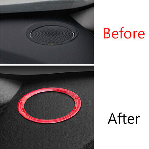 Console Dashboard Speaker Ring Cover Trim for Kia K3 2014-2018 Red Carbon Fiber