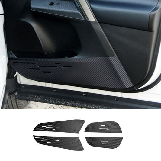 for Toyota RAV4 2013-2018 Black Leather Inner Door Anti-Kick Panel Cover Sticker