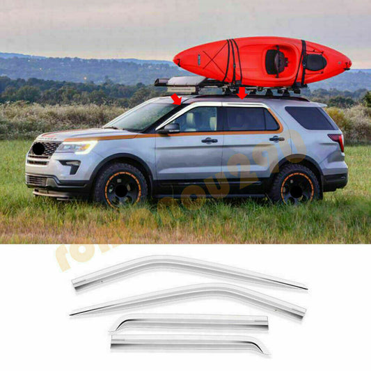 for Ford Explorer 2011-2019 silver Window Wind Visors Rain Guard Vent Deflectors