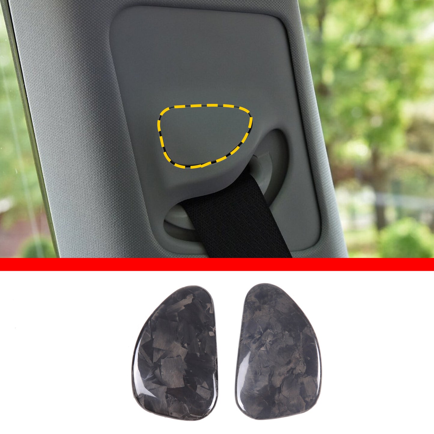 Forged carbon fiber seatbelt buckle cover fits Model 3/Y 16-22- n