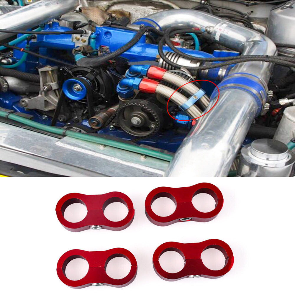 10AN Braided Fuel Line Oil/Fuel Hose Fitting Hose Separator Clamp Kit AN10 Q
