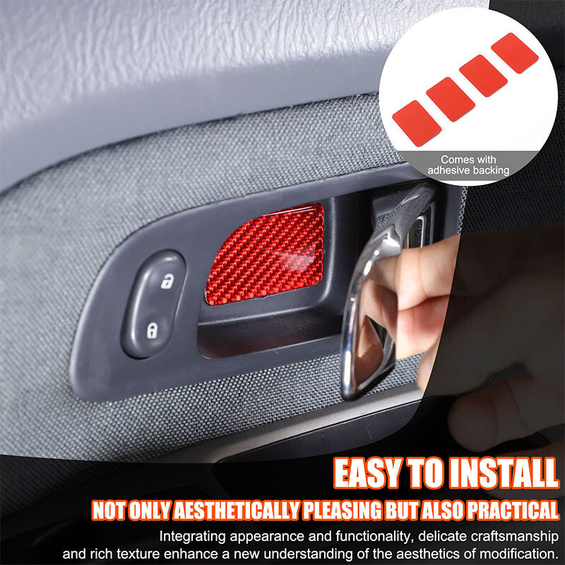 Red carbon fiber interior door cover sticker for Honda Pilot 2003-08 n
