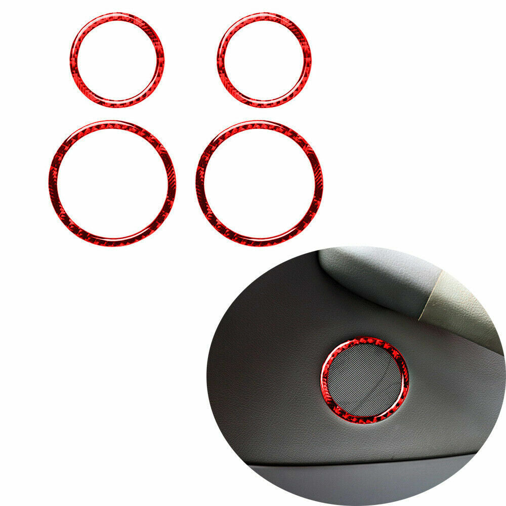 Red carbon fiber door speaker stickers are suitable for BMW 3 Series E46 1998-05