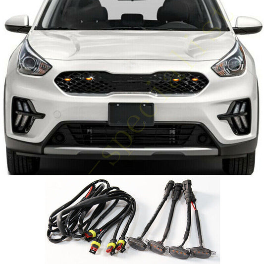 for Kia Niro 2014-2024 Style Grill Amber LED smoke Marker Light Kit