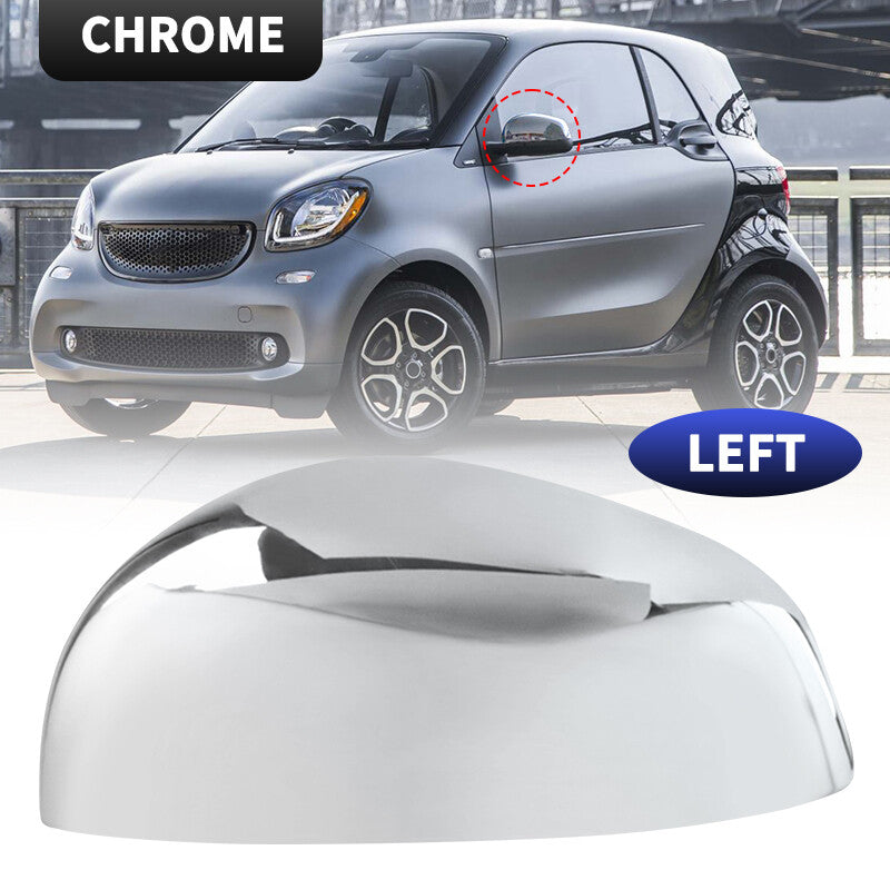 Rearview Mirror Cover Cap Chrome Fit for Smart Fortwo 2015-2024 Left Driver Side