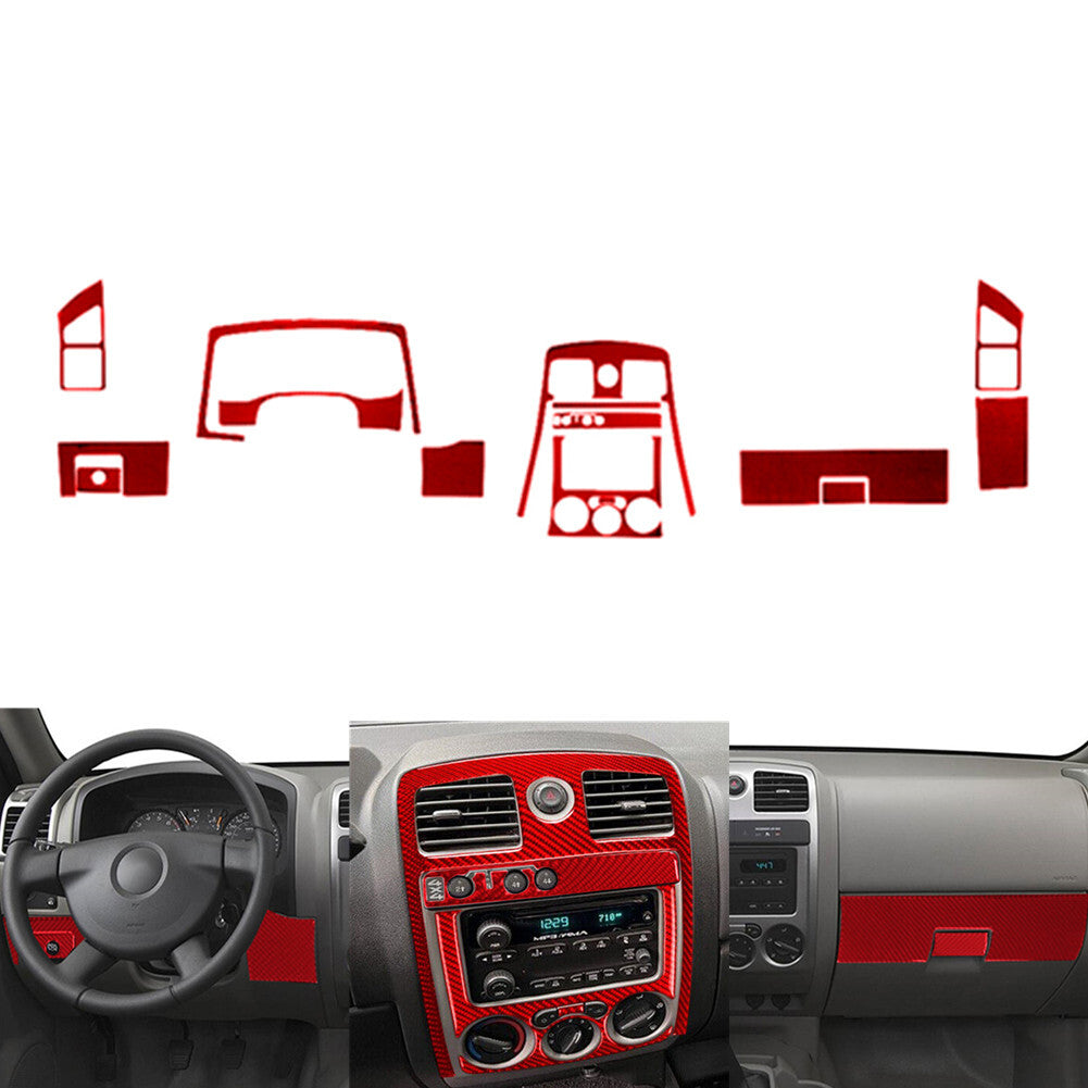 24X Red Carbon Fiber 2DR Dash Cover Trim Kit For Colorado 2004-12/ for Canyon 2005-12