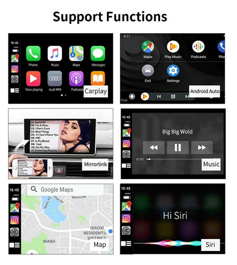 For Android Car GPS Navigation Stereo Radio Carplay Dongle Android Auto Adapter