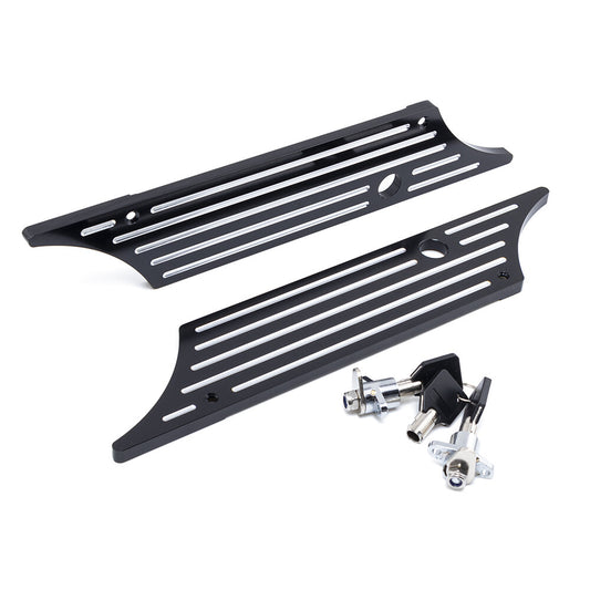 Locks Key Set Black Billet Saddlebag Latch Cover for Harley Electra Street Glide Q