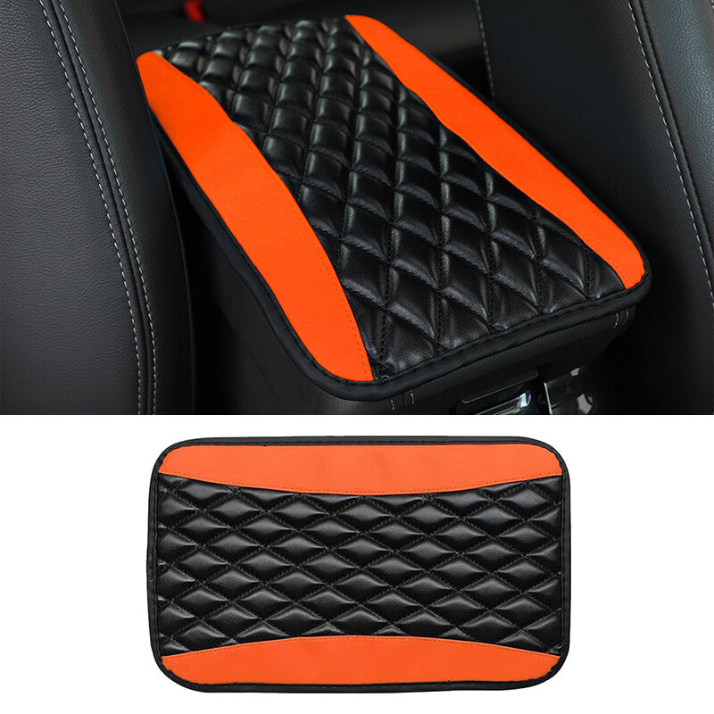 1*Universal Car Accessory Armrest Cover Center Console Box Pad Protector Orange