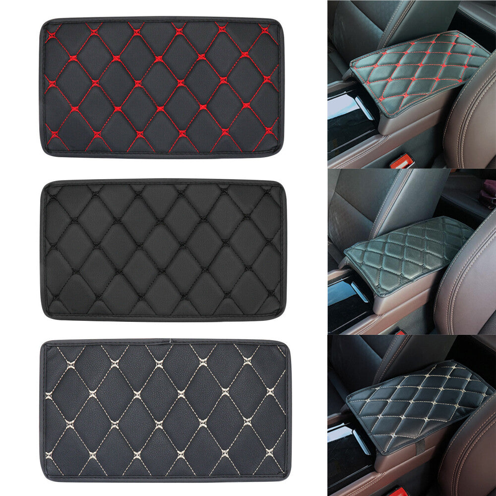 Universal Car Armrest Cushion Cover Center Console Box Pad PU Leather Protector