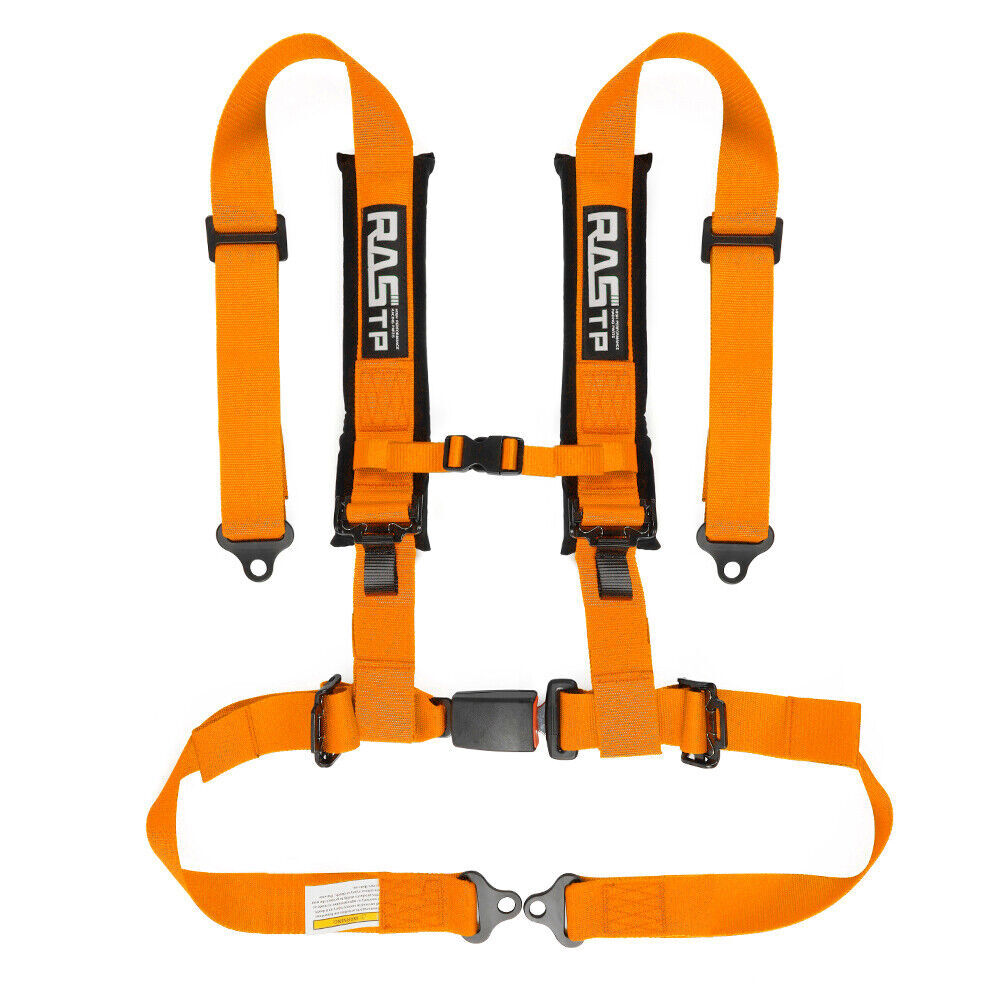 Universal Orange 4 Point Buckle Racing for Seat Belt Harness 2 Straps For ATV UTV Q