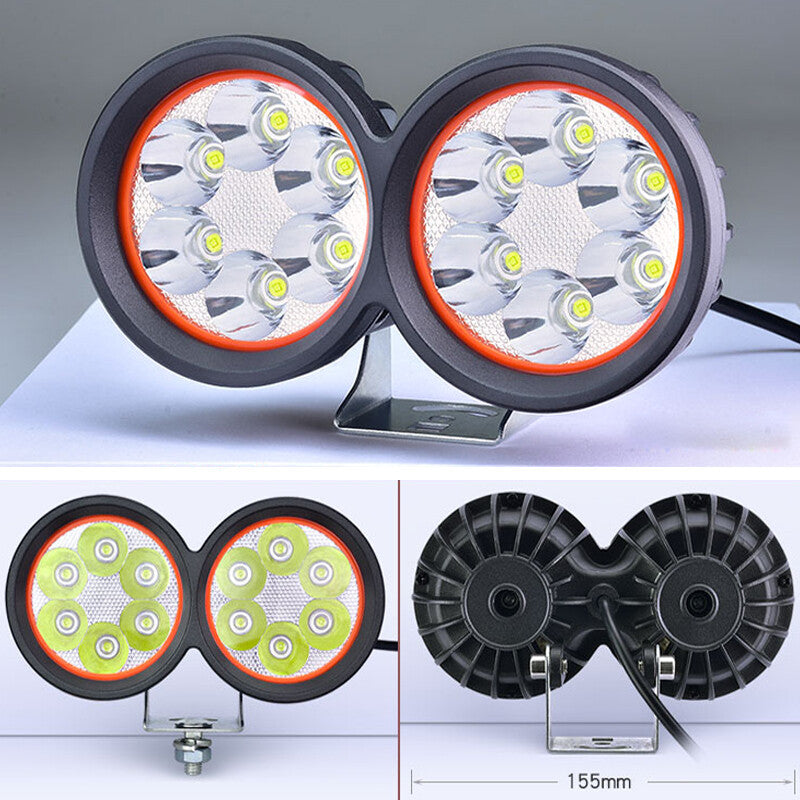 1PC Durable Motorcycle LED Front Dual Spot Light Driving Waterproof Fog Lamp v