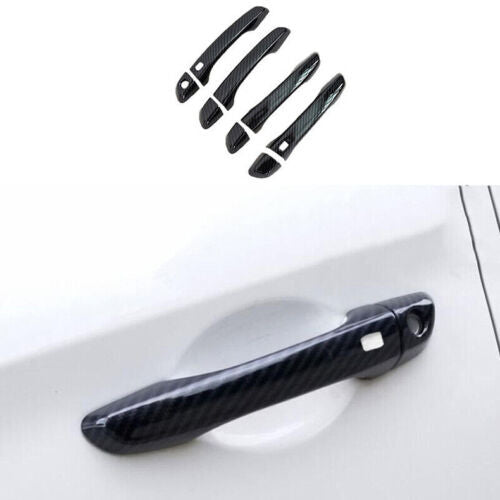 for Hyundai for Elantra 2017-2020 Keyless Carbon Look Door Handle Molding Cover Trim