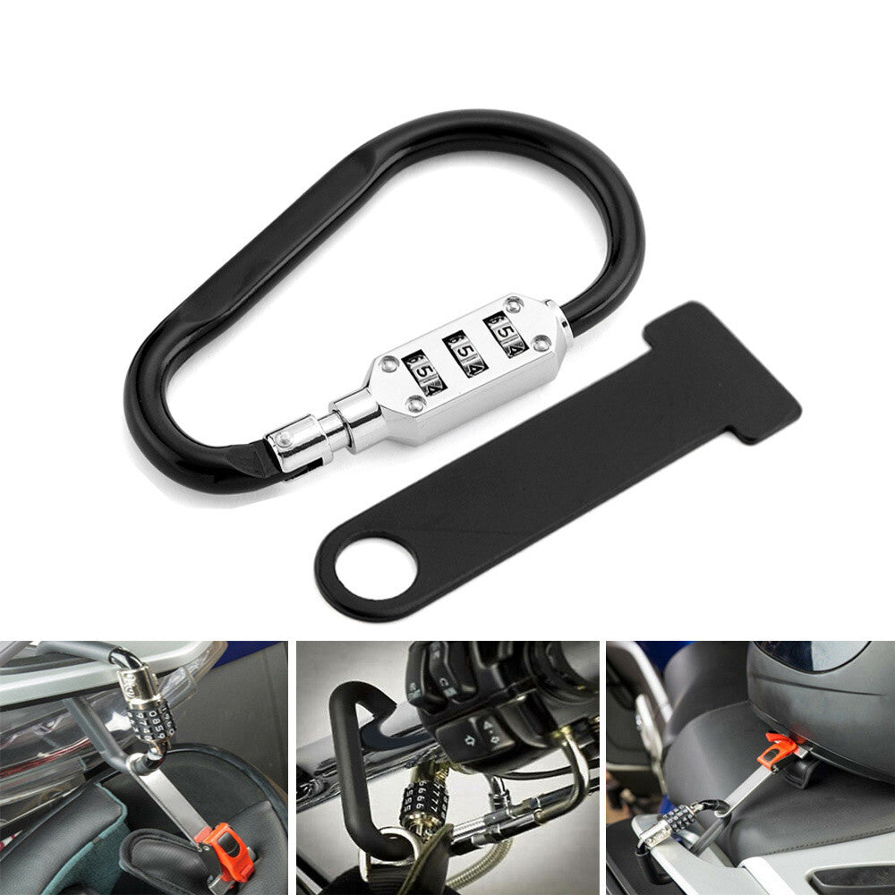 Black Motorcycle Anti-theft Helmet Lock Security Padlock Accessories Bicycles Q