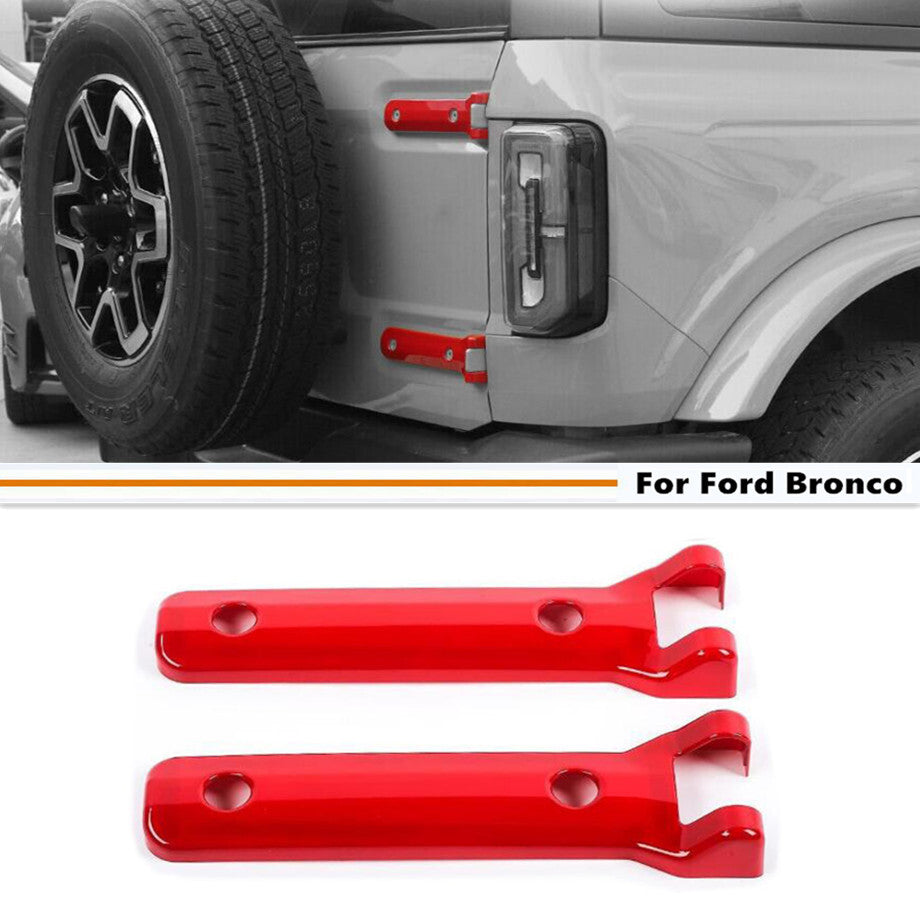 Fit For 2021-2024 Bronco ABS Red Rear Tailgate Spare Tire Hinge Cover Trim v