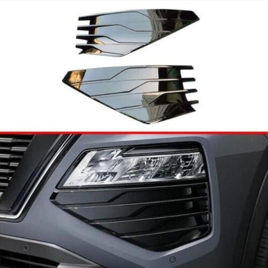 for Nissan Rogue 21-2023 Black Front Fog Lamp Panel Overlay Cover Frame Trim 2X