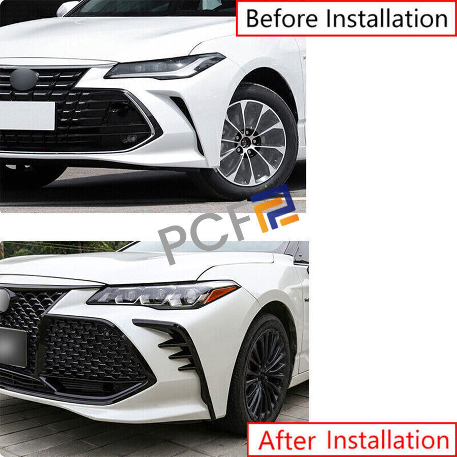 Glossy Black Front Bumper Air Vent Cover Trim 4PC for Avalon 2019-2022 B n