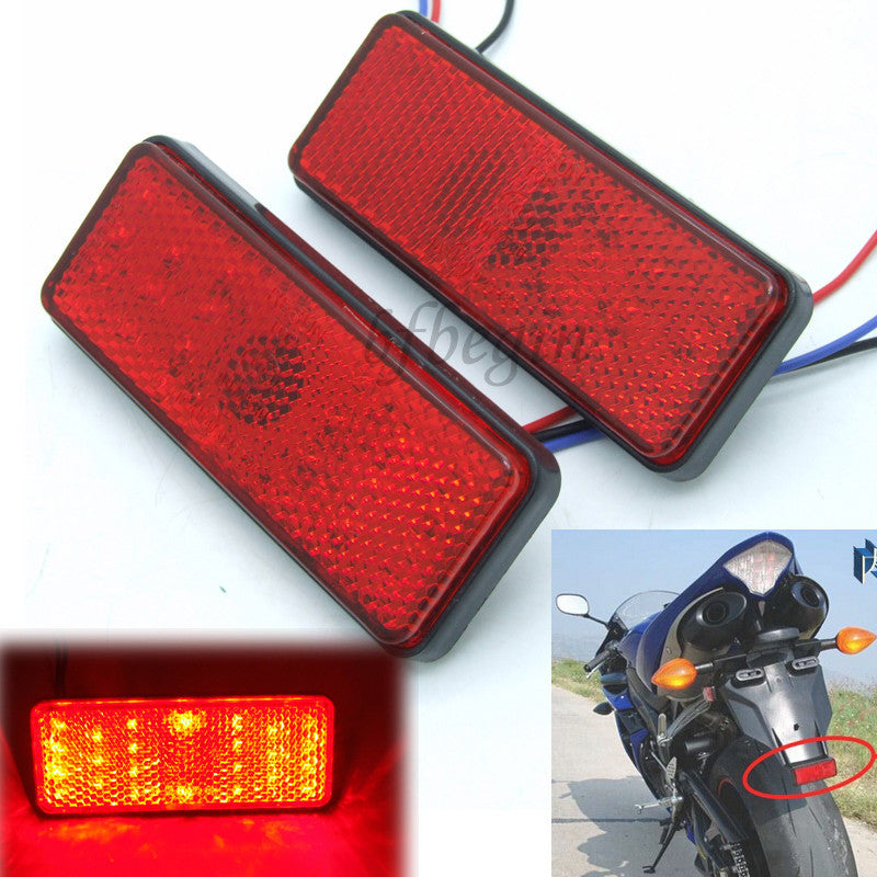 2 Red 24 LED Reflector Taillights, Brake Stop Marker Lights, All-Terrain Vehicles, Cars, Trucks, Trailers