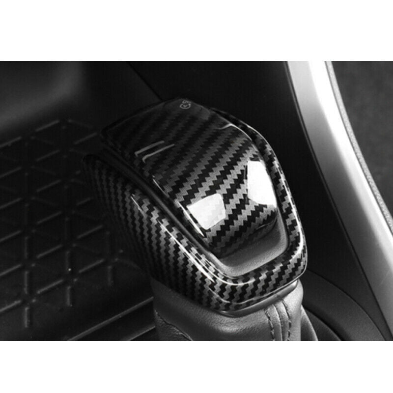 Carbon Fiber ABS Gear Shift Knob Cover Trim 2pcs Fit for Toyota RAV4 2019-2022