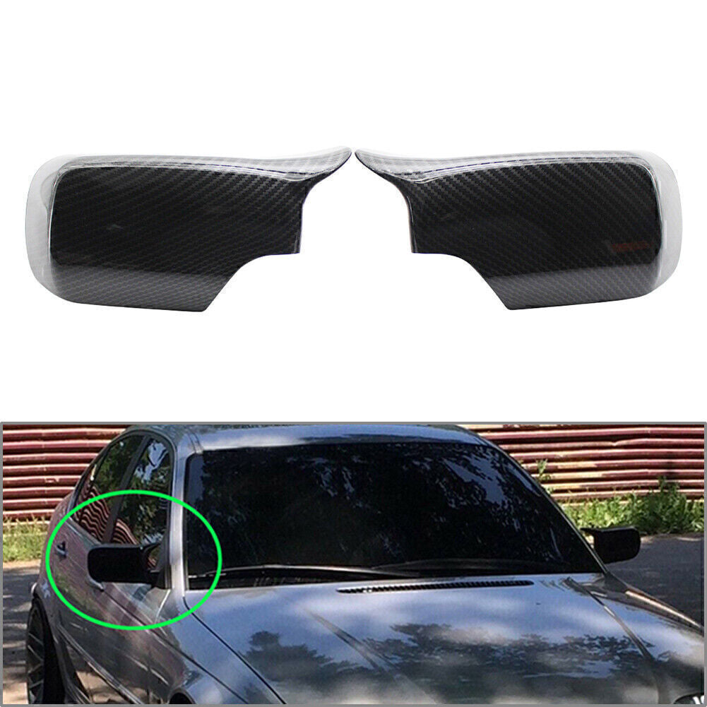 Carbon Fiber Rear View Mirror Cover Shell Fit for BMW E46 4 door 3 Series 1998-2005 Q