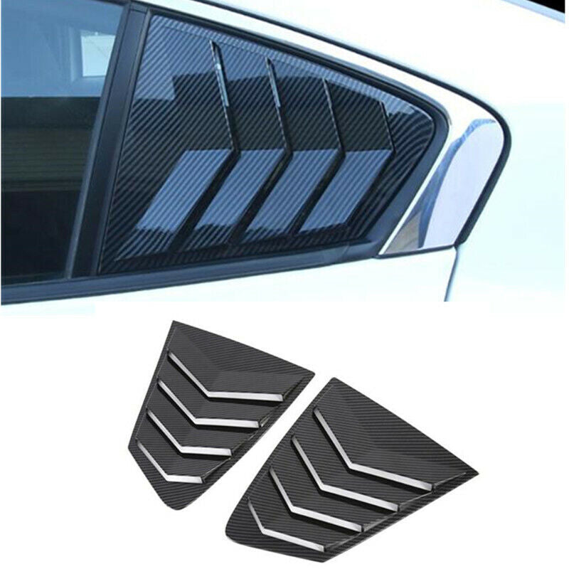2PCS Carbon Fiber Car Rear Window Louver Cover Trim for Mazda 3 Axela 2019-2021