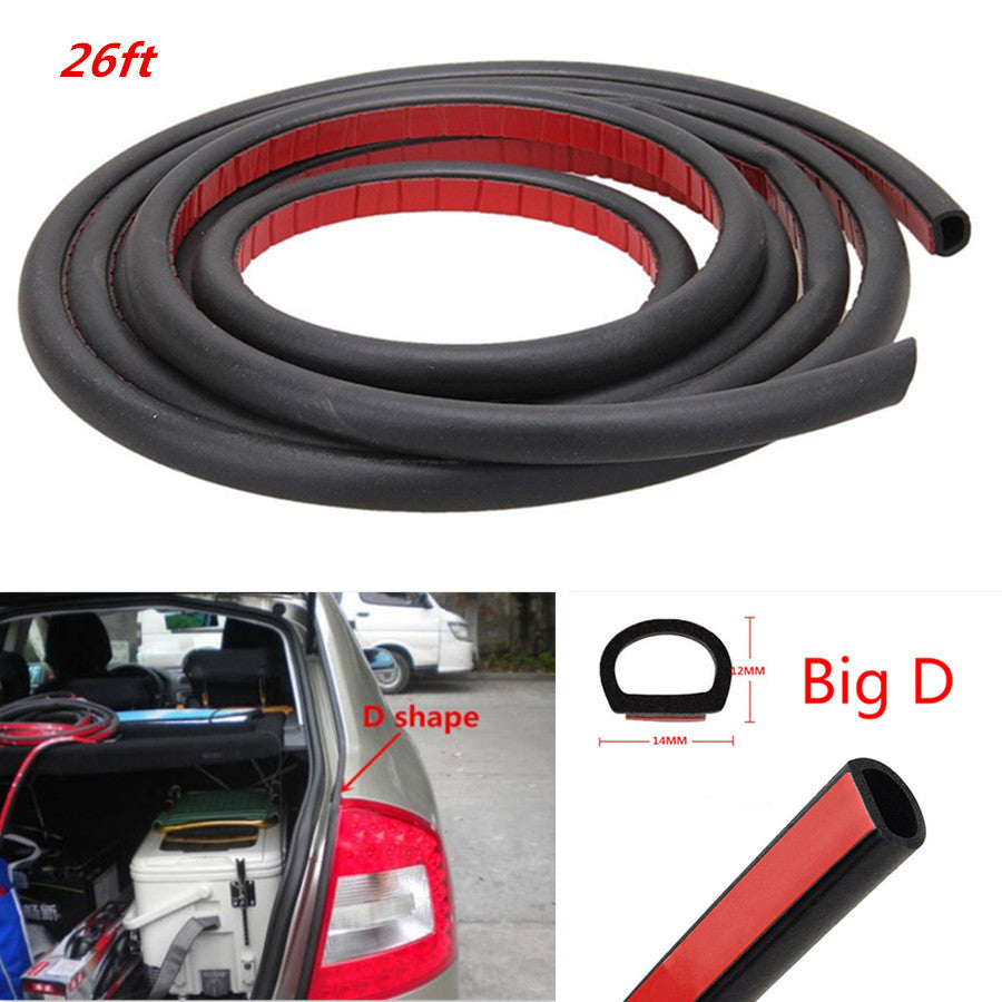 Car Pillar Door Edge Seal Weather-strirp 8M D-Shape Moulding Trim Rubber Strip