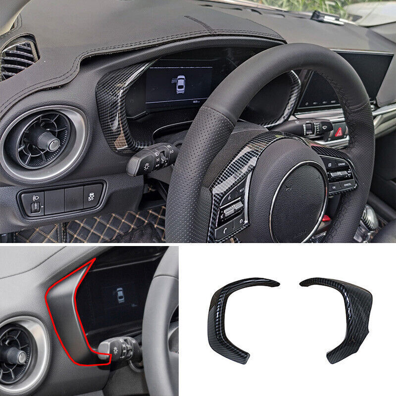 Carbon Fiber Dashboard Instrument Frame Cover Trim for Kia Forte K3 2019-2022