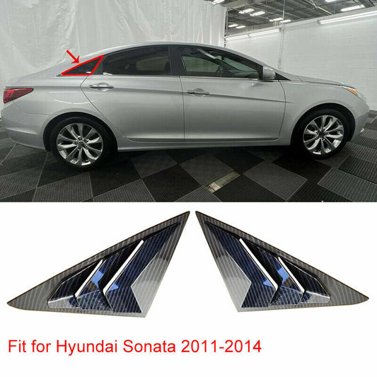 Carbon Fiber Side Vent Window Scoop Louver Cover Trim for Hyundai Sonata 11-14 A