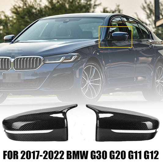 REAL CARBON FIBER SIDE MIRROR COVER CAPS FOR 17-22 G30 G20 G11 G12 M STYLE n