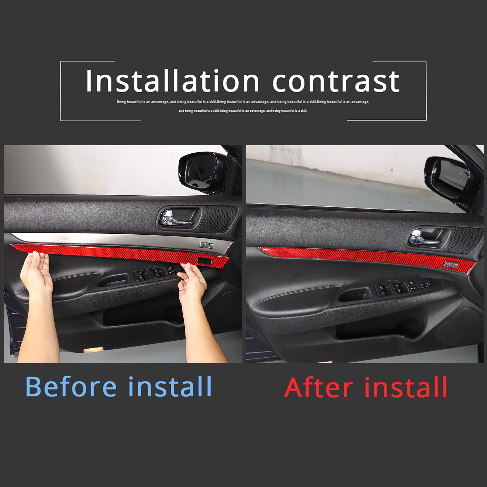 Inside Door Handle Storage Box Cover Accessory For Ranger 2015 - 21- v