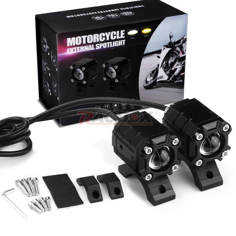 Motorcycle LED Headlight Fog Driving Spot Light auxiliary Lamp Dirt Street Bike