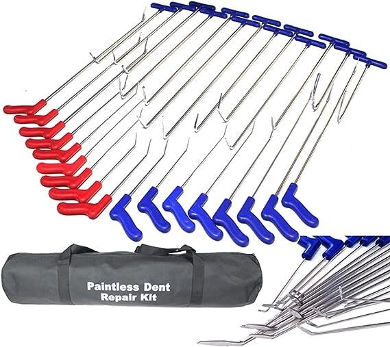 30pcs Professional Car Dent Repair Rod Kit with Tool Bag Hook Tools Rod Kit v
