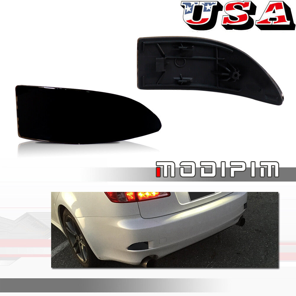 JDM Smoked Lens Rear Bumper Reflector Cover for 2006 - 2013 for Lexus IS250 IS350 - v