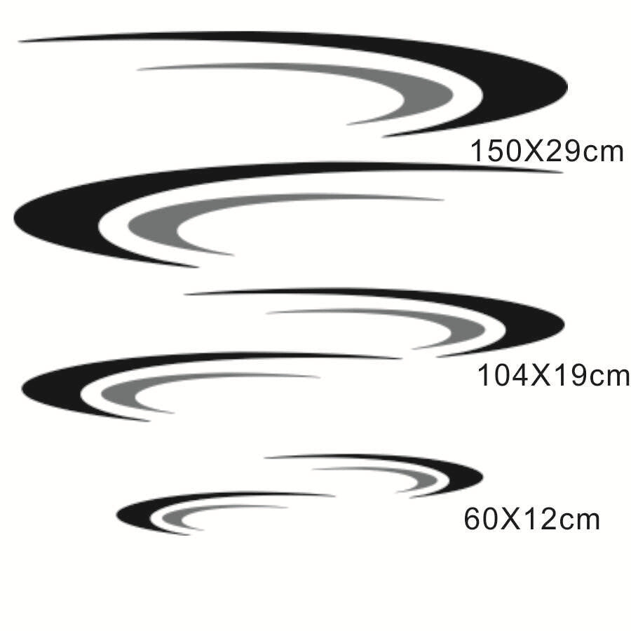 Black  Gray Stickers Vinyl Graphics Decals Kit For Camper RV Trailer Both Side