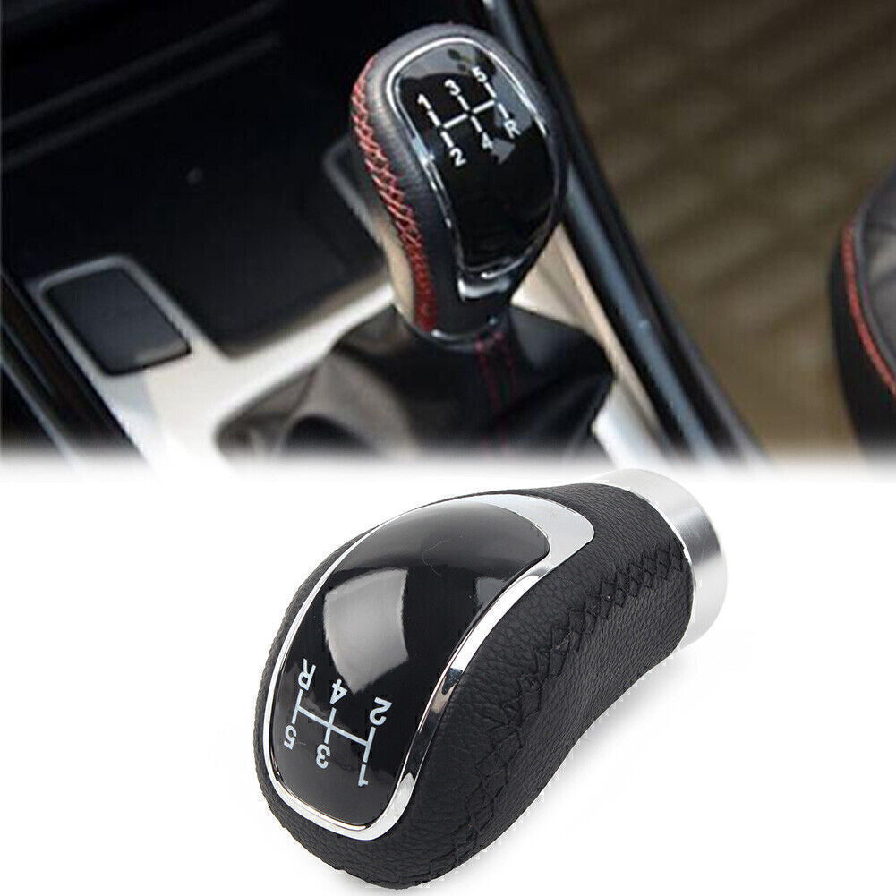 5 Speed Universal Leather Car Manual Gear Stick Shift Lever Head Q