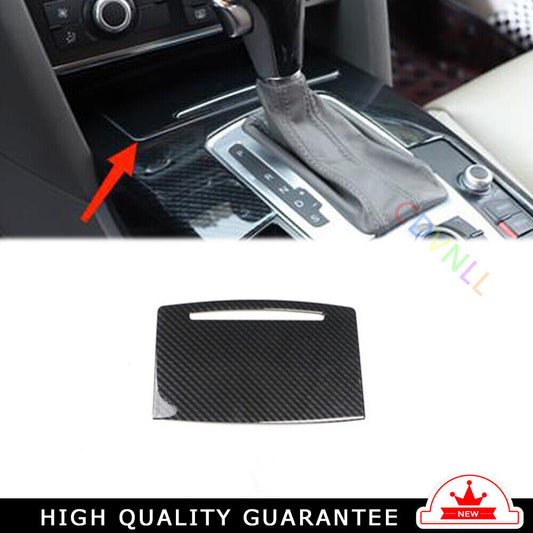 Console Cigarette Lighter Storage Box Trim for Audi A6L 2005-2011 Carbon Fiber