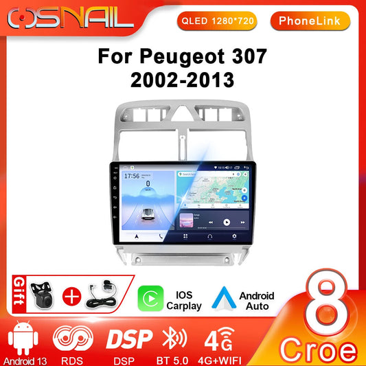 Car Radio for Peugeot 307 SW 307CC 307SW Android Auto Multimedia GPS Navi Player