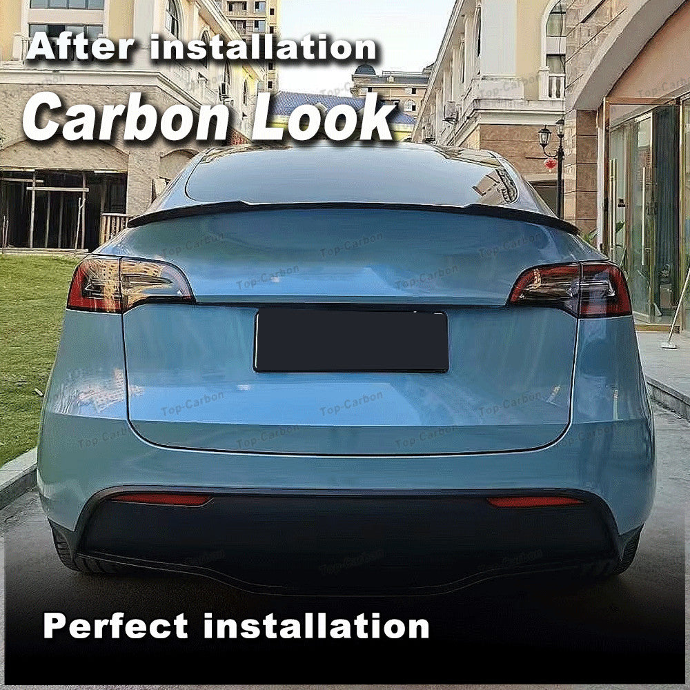 Carbon Look Rear Trunk Spoiler Wing Lid Tail Lip Fit for Tesla for Model Y 2020-2024
