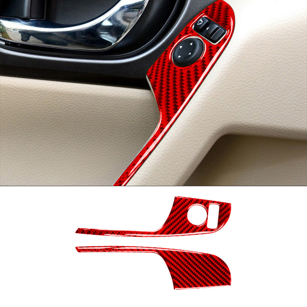 Red Carbon Fiber Outer Door Scuff Sill Cover Trim For 4Runner 2010-2020 v