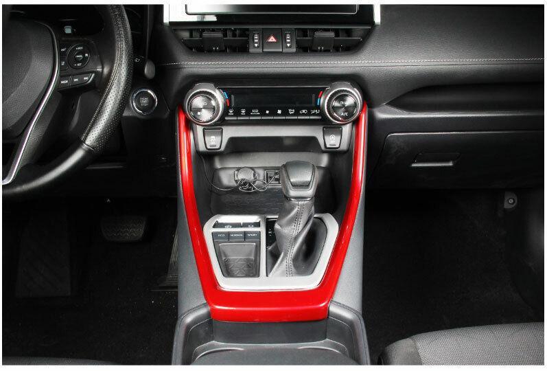SilverRed Middle Console Gear Shift Panel Trim Fit for Toyota RAV4 2019-2021