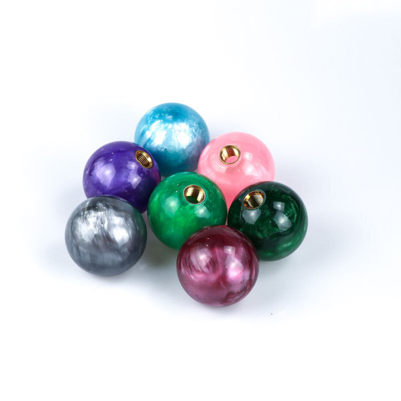 1*Marble Style Round Ball Shift Knob Universal Gear Shifter Head with 3 Adapters Q