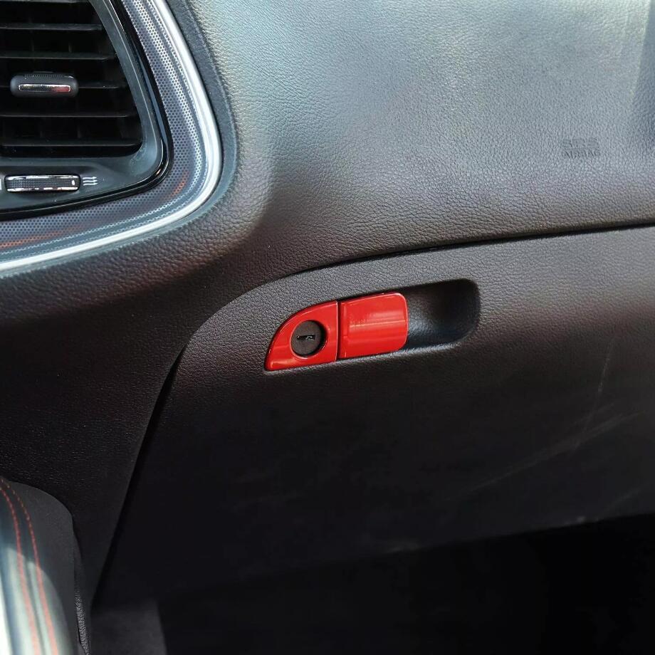 For 2011-2023 for Chrysler 300/Charger Red Passenger Storage Box Handle Trim Covers v