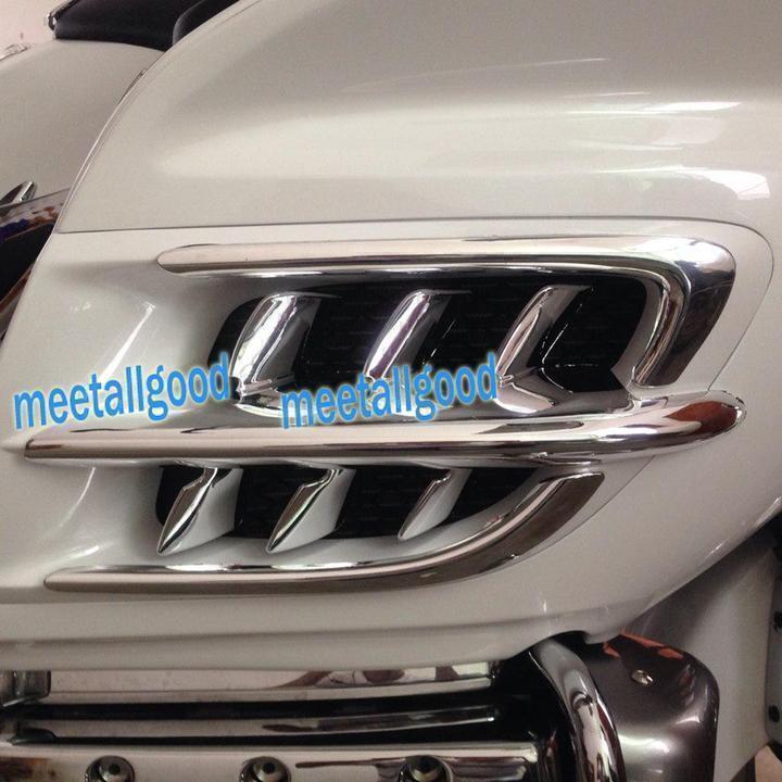 2x Chrome for Premier Shark Gills Trim ABS for Honda Goldwing 1800 GL1800 2001-2011