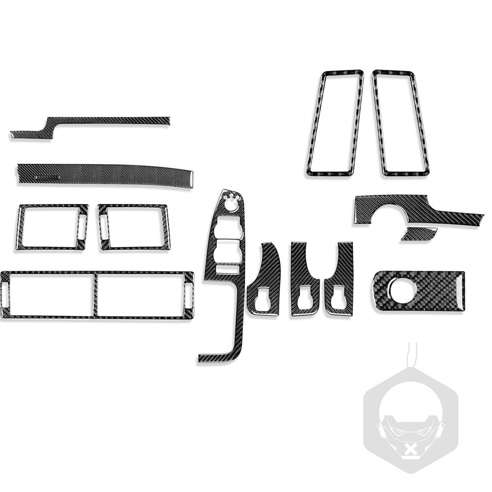 14PCS Soft Carbon Fiber Dashboard Interior Set Kit Trim for Audi A4 S4 2005-2008